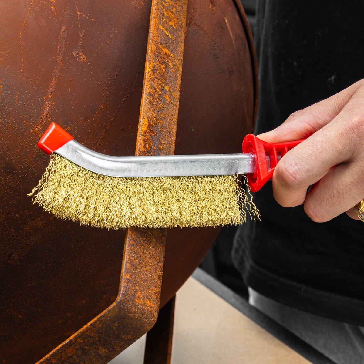 Trojan Brass Plated Wire Brush 310mm Rust and Paint Removal