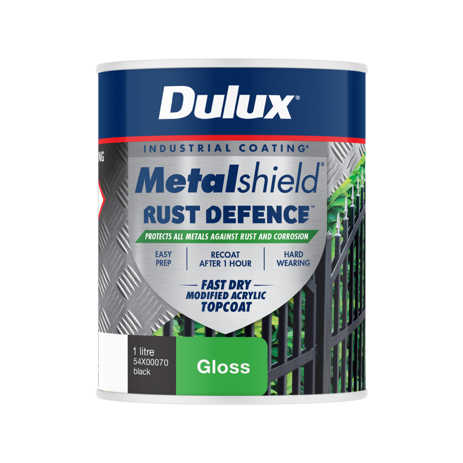 Dulux Metalshield 1L Black Gloss Rust Defence Enamel