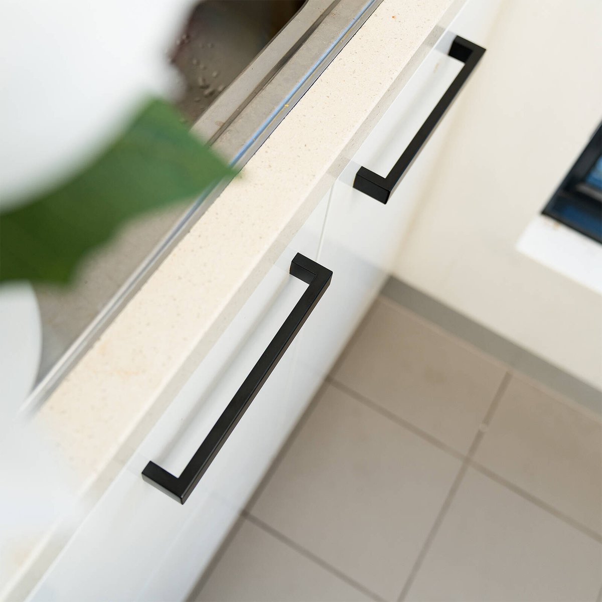 Taskmaster 192mm Black Matte Hollow Rectangle Steel Cabinet Handle