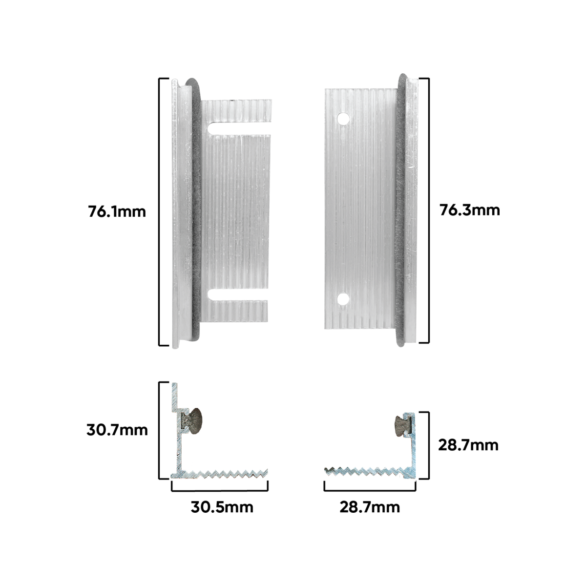 Rolltrak Aluminium Combination Floor & Wall Door Guide - Top Hung Door