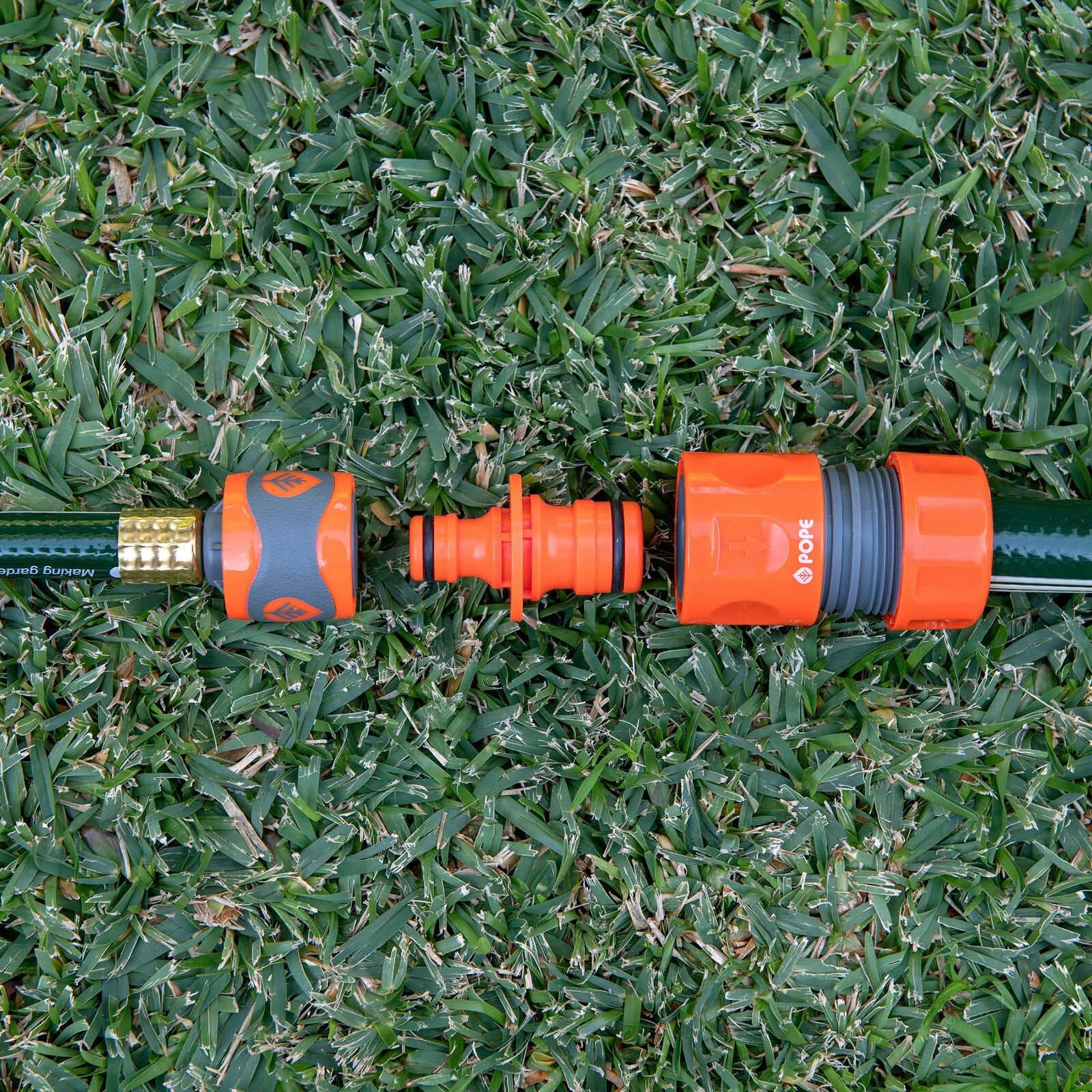 Pope 18mm to 12mm Hose Coupler ABS Orange UV Treated Garden Reducer