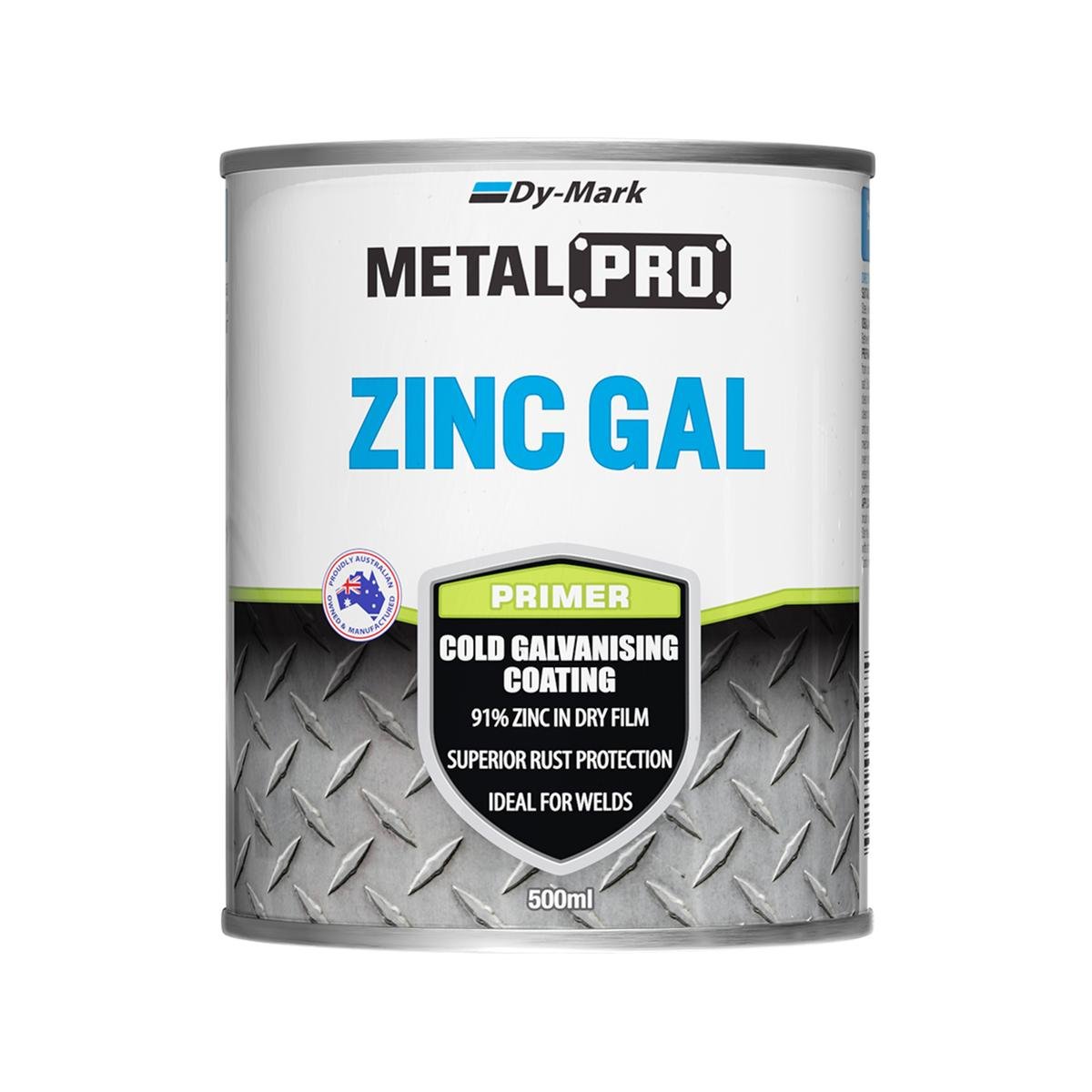 Dy-Mark MetalPro Zinc Gal Primer 500ml - Grey Zinc-Rich Primer for Steel & Iron