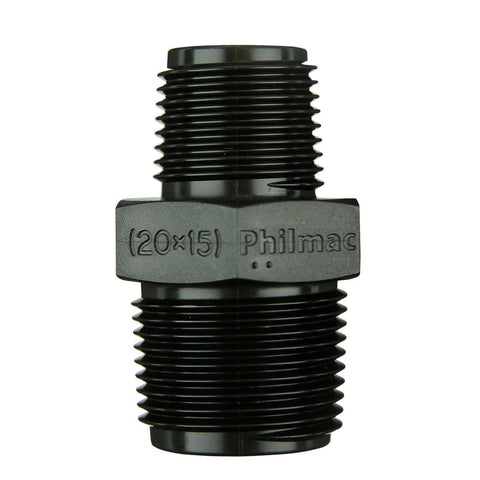 Philmac Threaded Pipe Nipple 3/4 x 1/2 Polypropylene Durable Design - SuperSaverAU - view 1