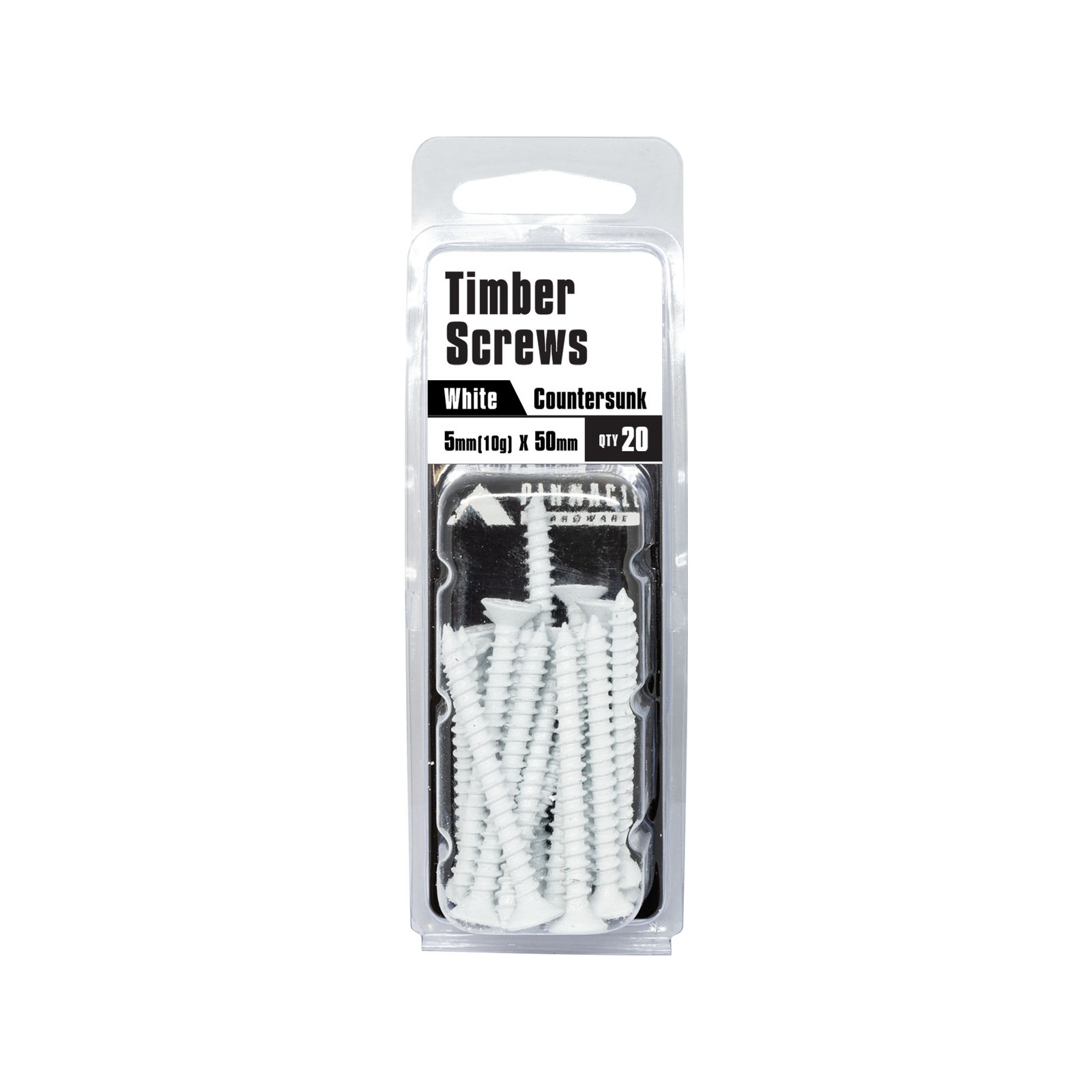 Pinnacle 5 x 50mm White Steel Countersunk Timber Screws - 20 Pack
