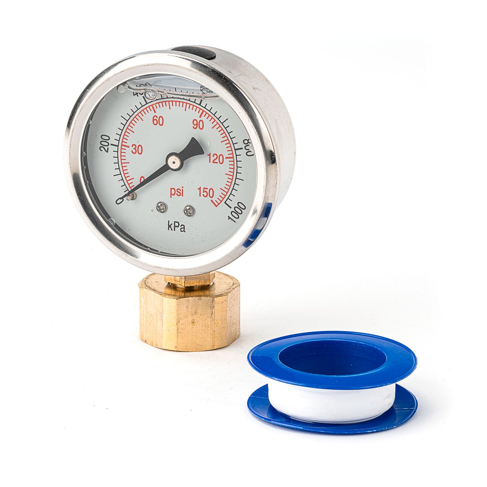 Holman Metal Pressure Gauge 1000kPa - Aluminium & Brass, Irrigation Water Pressure