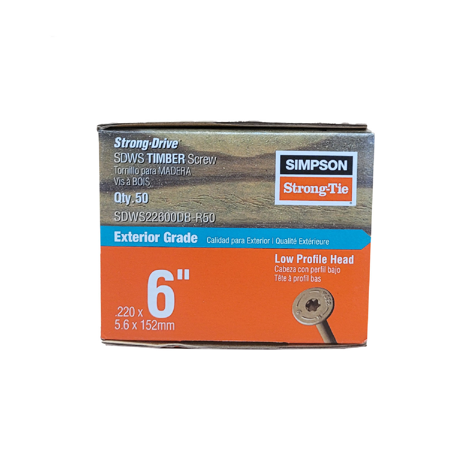 Simpson Strong-Tie 12G x 152mm T40 Structural Screws Double Barrier Coating - 50 Box