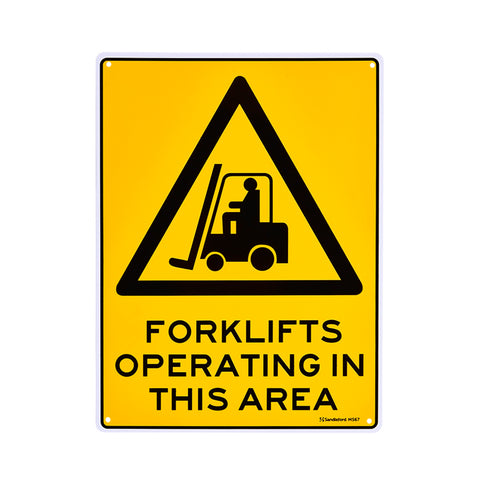 Sandleford Forklift Operating Area Sign 300 x 225mm Polypropylene Yellow/Black