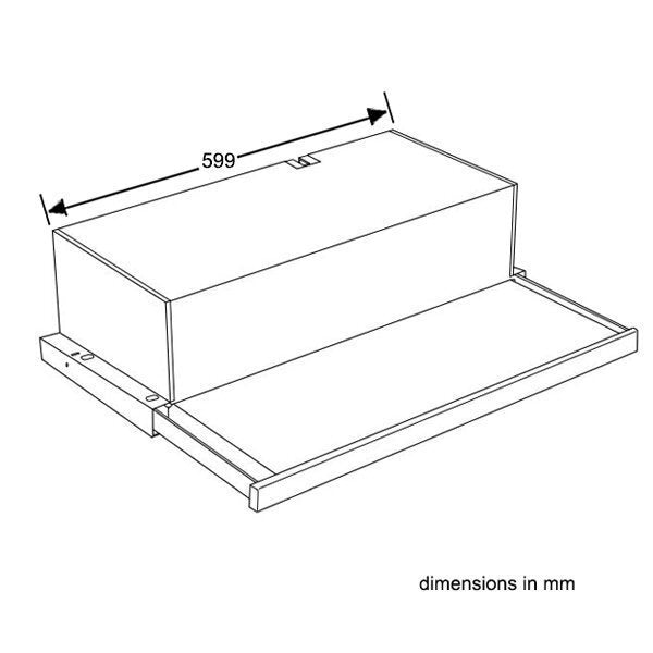 Westinghouse 60cm Slideout Rangehood - Stainless Steel, Three Fan Speeds, Halogen Light - WRH605IS