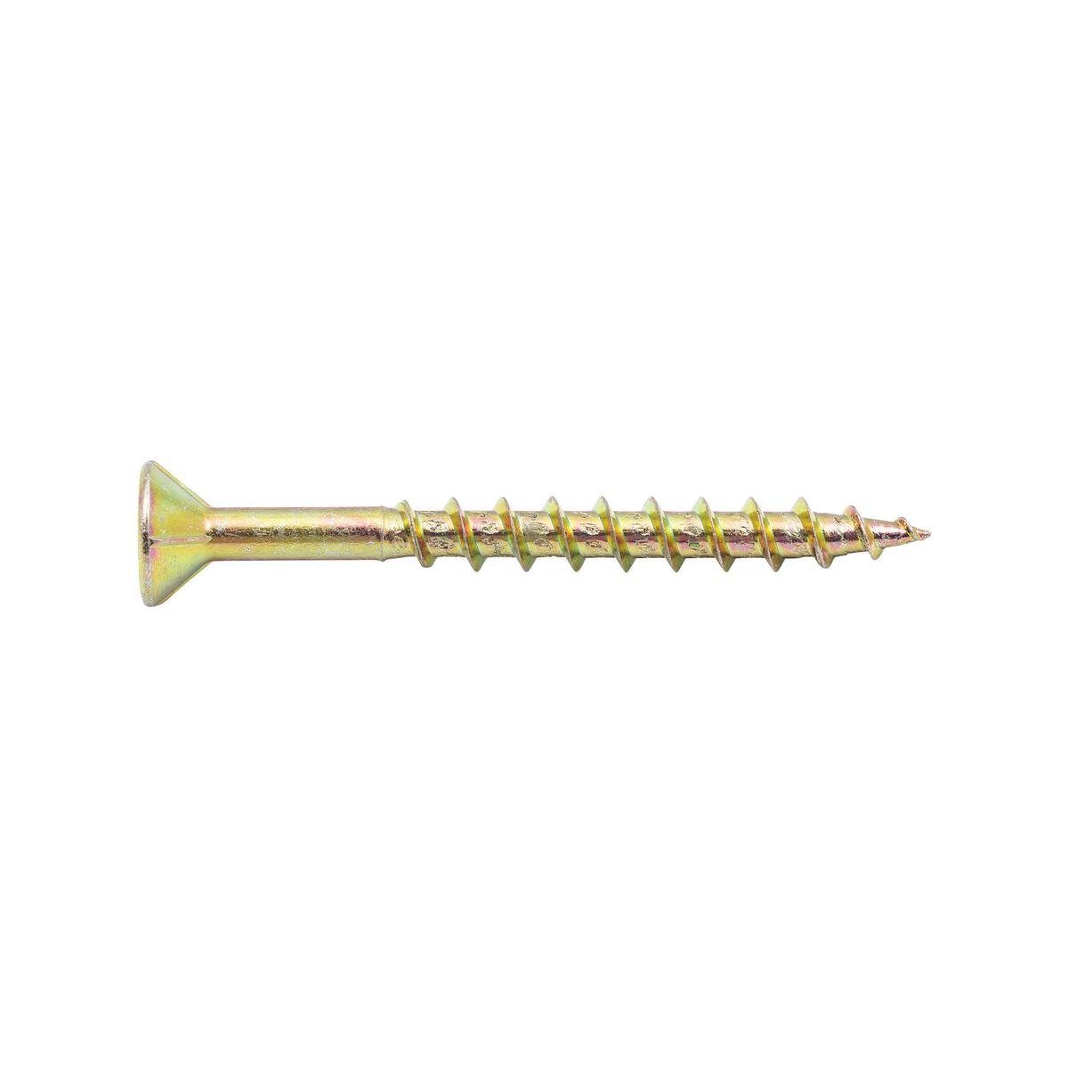 Zenith 10g x 50mm Countersunk Rib Head Chipboard Screws - 50 Pack - Gold Finish - Durable Fastening - SuperSaverAU - view 1