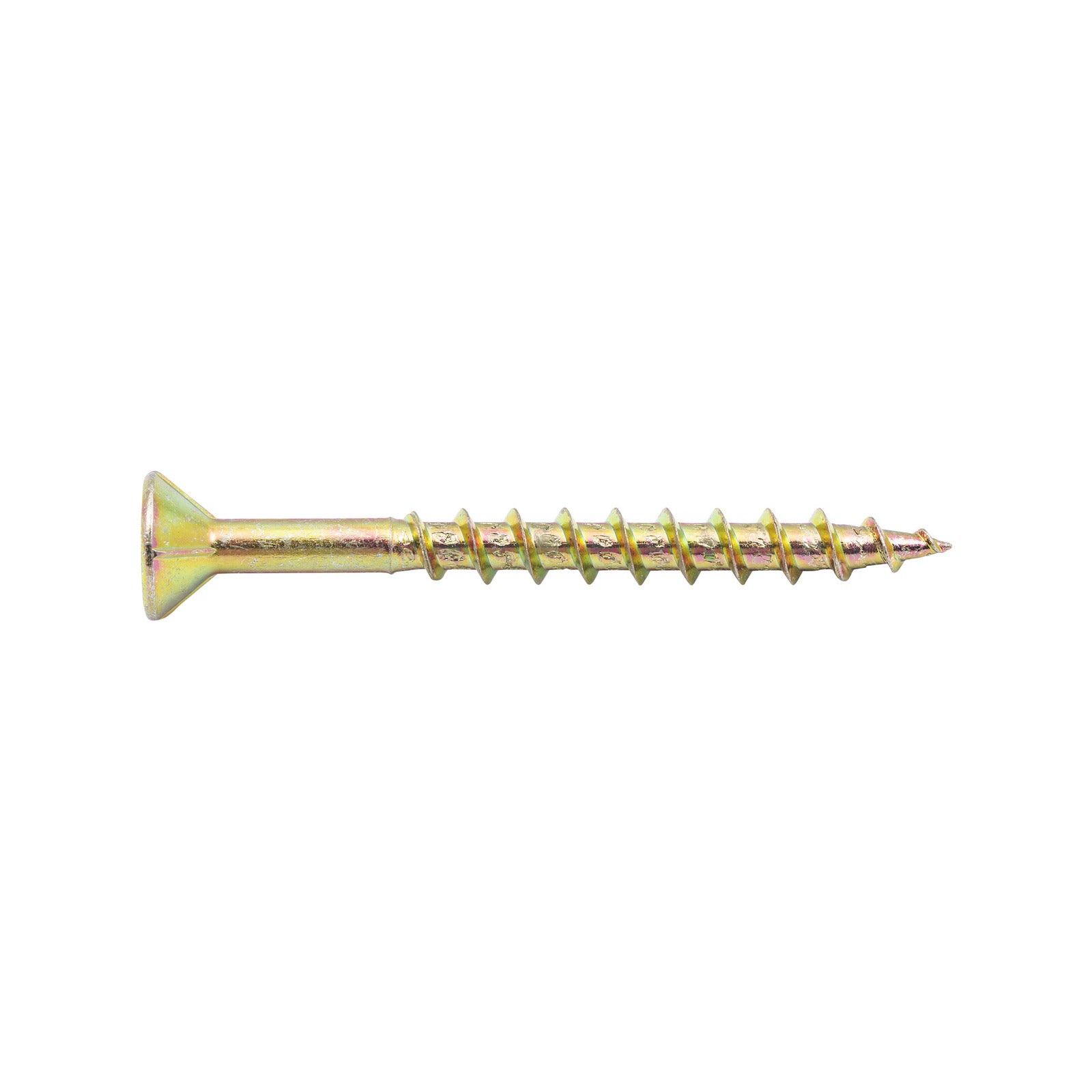 Zenith 10G x 50mm Gold Countersunk Rib Head Chipboard Screws - 50 Pack