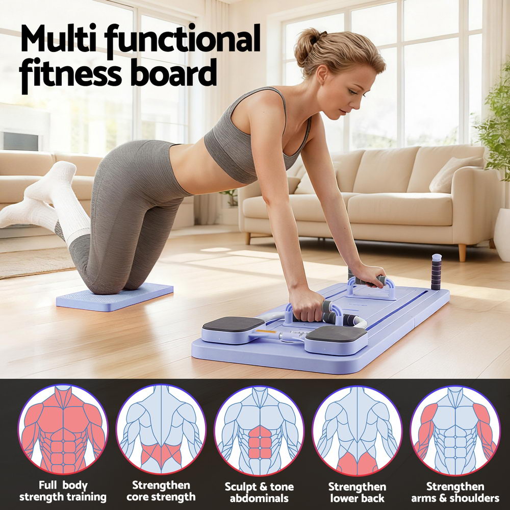 Everfit Pilates Reformer Abdominal Exercise Board 106x41cm Purple, Foldable - SuperSaverAU - view 5