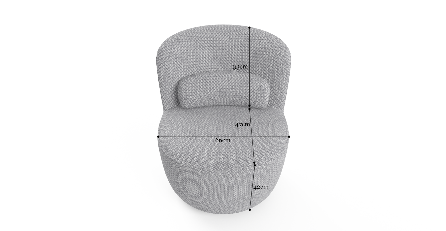 Brosa Ada Swivel Accent Chair (Gainsboro Grey)