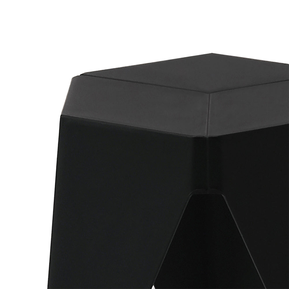Artiss Set of 2 Stackable Bar Stools - Black Plastic - SuperSaverAU - view 4