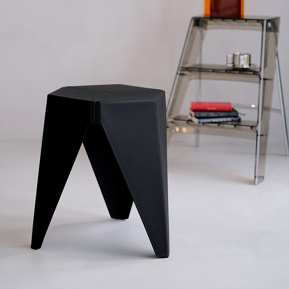 Artiss Set of 2 Stackable Bar Stools - Black Plastic - SuperSaverAU - view 1