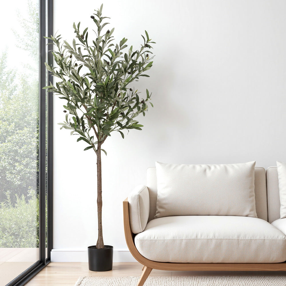 Artiss 155cm Artificial Olive Tree - Lifelike Indoor Decor, UV-Resistant, Easy Care - SuperSaverAU - view 1