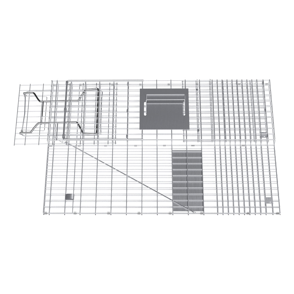 Gardeon Humane Animal Trap Cage 79x28cm - Collapsible, Spring Loaded, Silver - SuperSaverAU - view 9