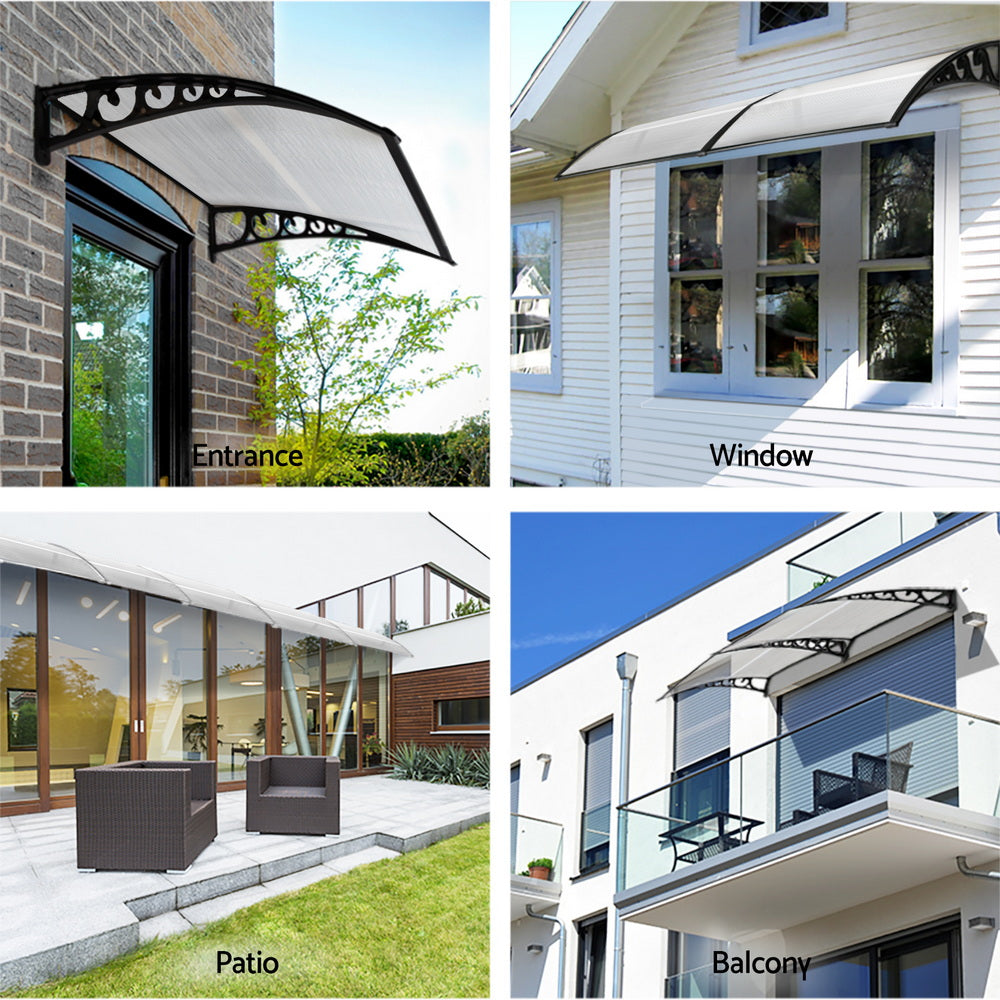 Instahut Window Door Awning – Transparent Panel 0.8 x 1m