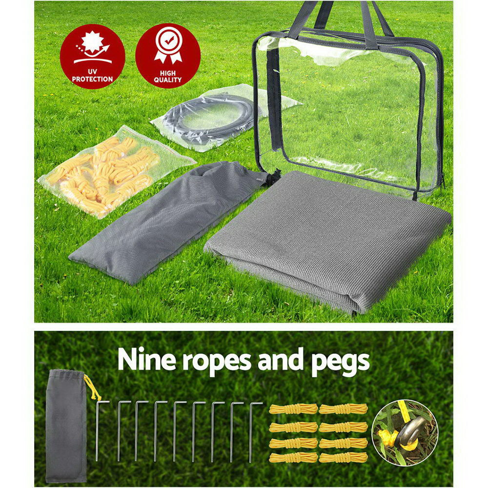 Caravan Privacy Screen 4.3x1.95M UV Protection Water-Repellent Grey - SuperSaverAU - view 5