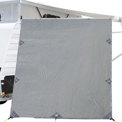 Caravan Privacy Screen Roll Out Awning 2.1x1.8M Sun Shade Grey - UV Protection, Reversible - SuperSaverAU - view 1