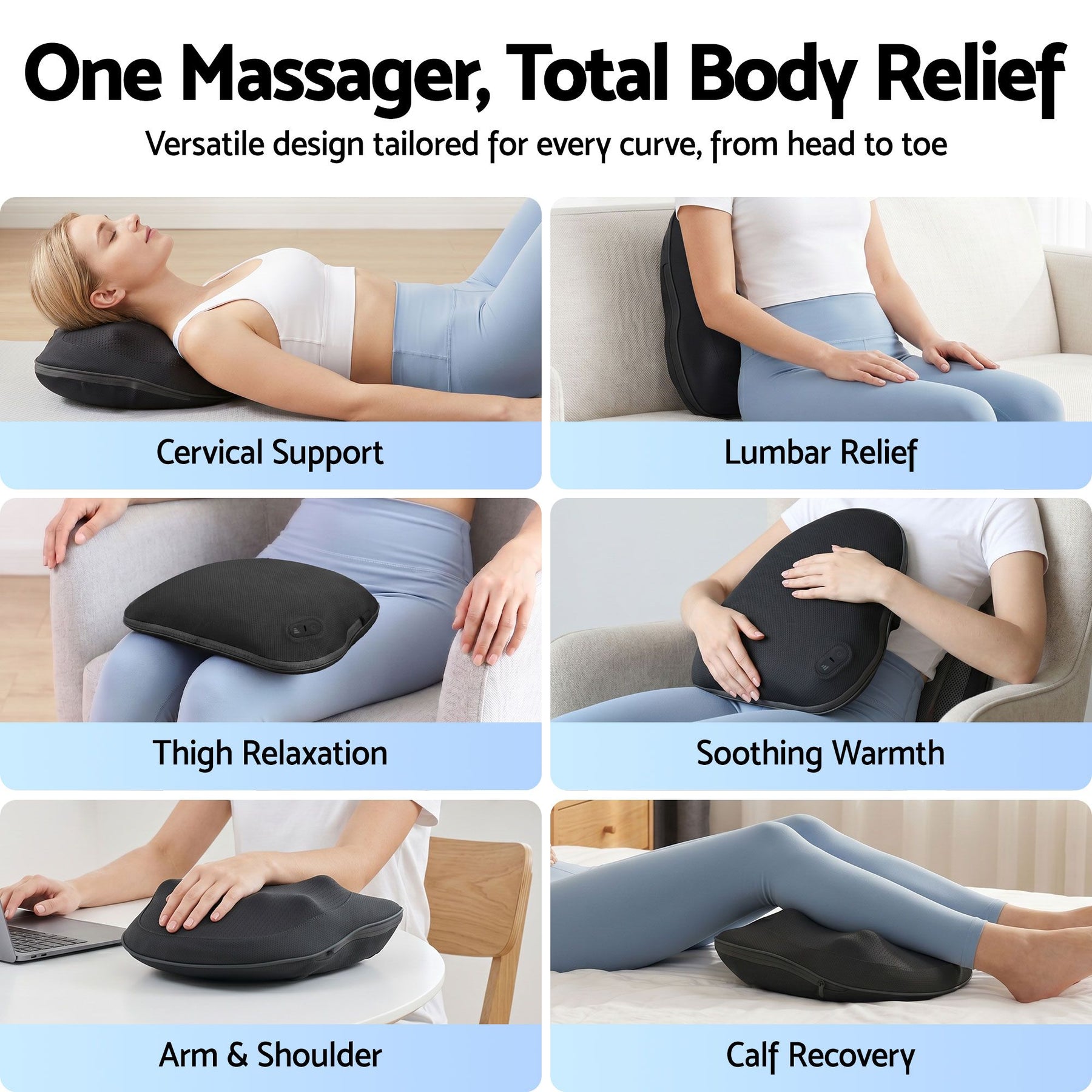 Livemor Cordless Heated Back Massager with Type-C Charging for Neck Shoulders and Lumbar