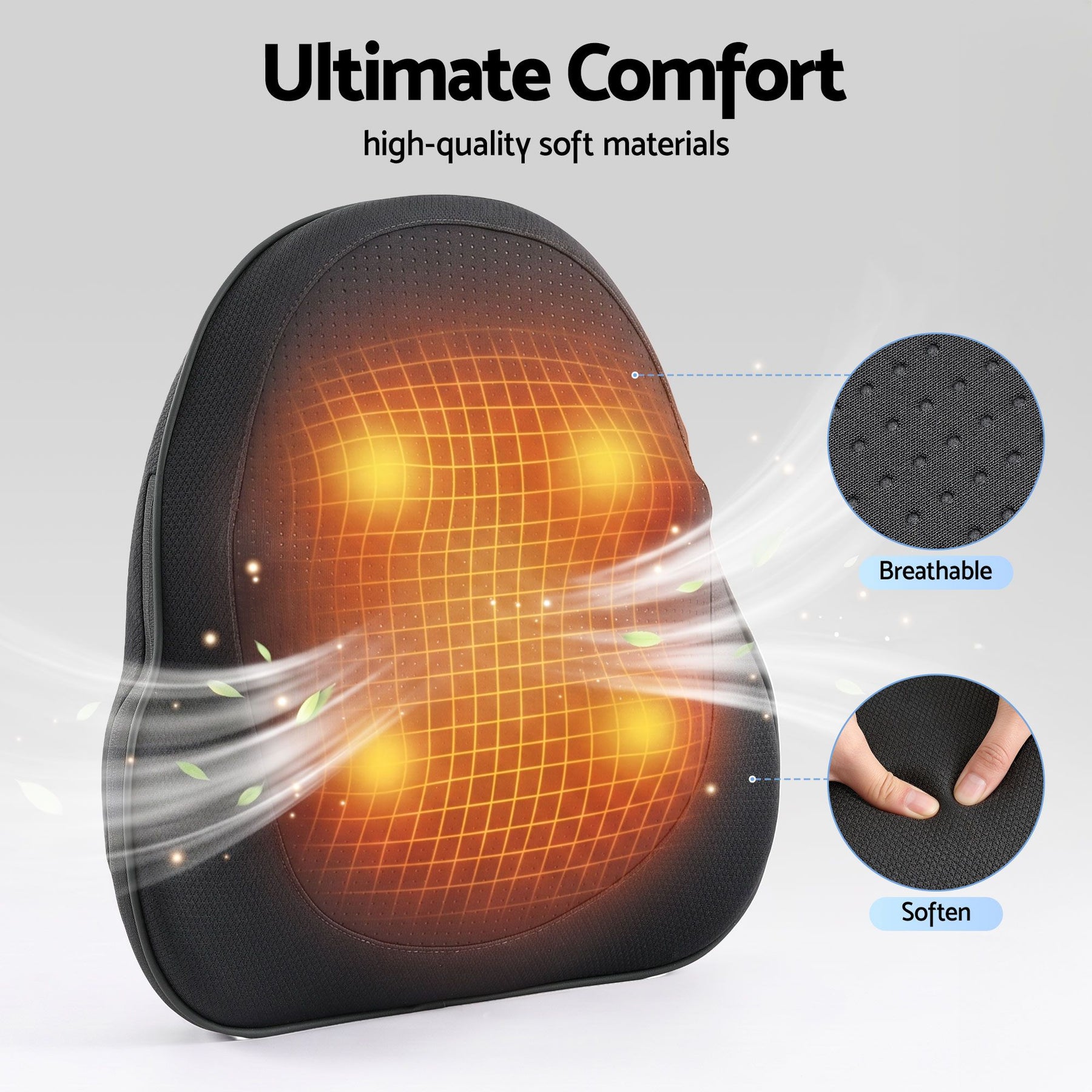 Livemor Cordless Heated Back Massager with Type-C Charging for Neck Shoulders and Lumbar