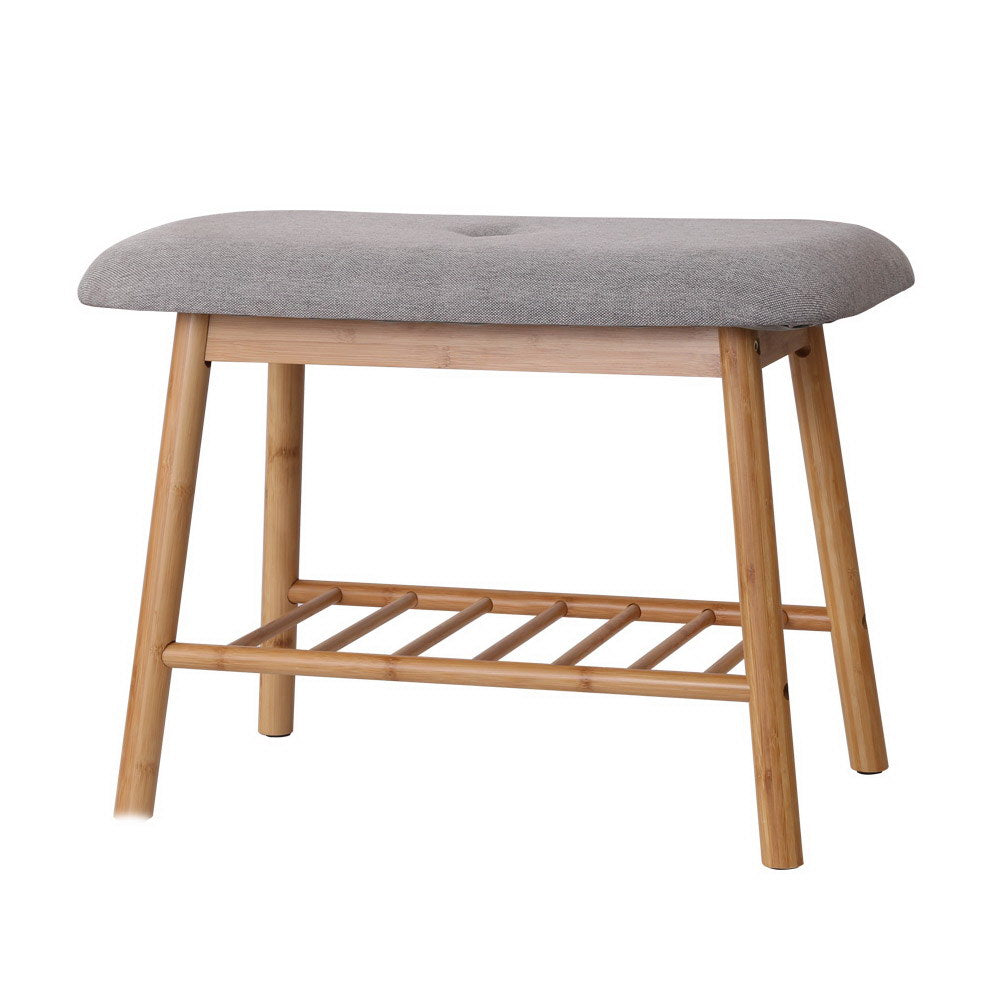 Artiss Shoe Rack Shoe Bench Fabric Seat 2 Pairs - SuperSaverAU - view 8