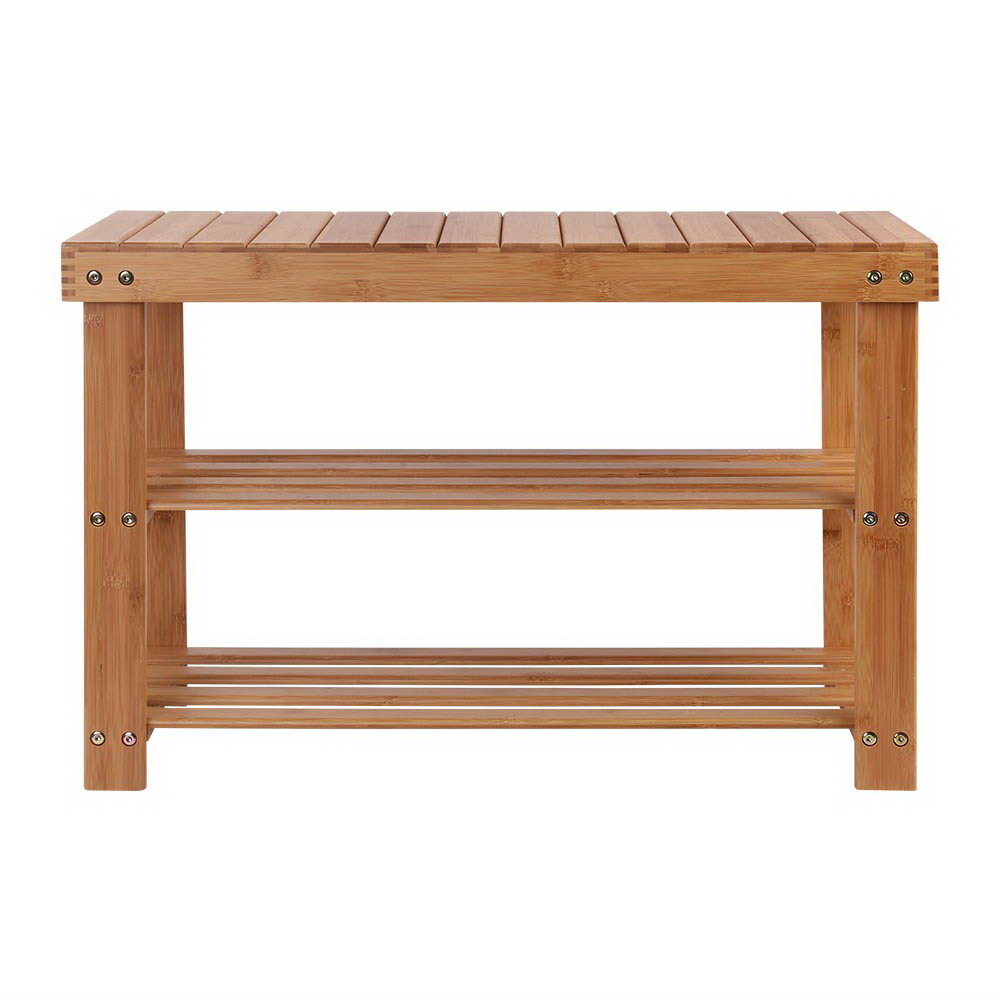 Artiss Shoe Rack Shoe Bench 10 Pairs Bamboo - SuperSaverAU - view 3