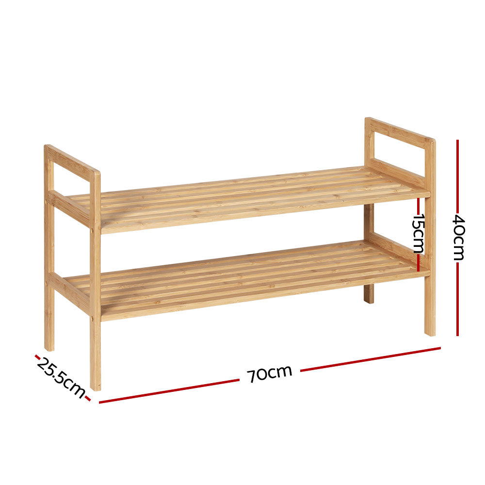 Artiss Hina Shoe Rack - Bamboo Storage for 6 Pairs - SuperSaverAU - view 2