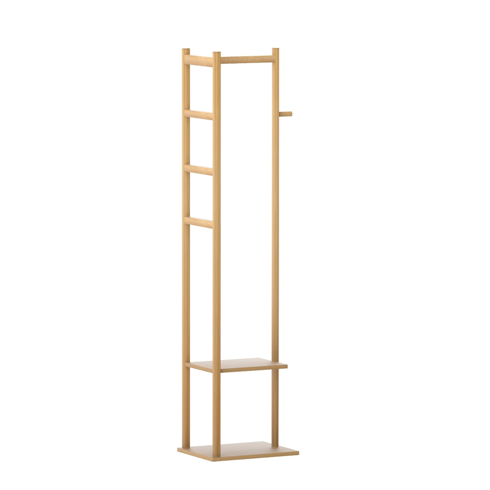 Artiss Bamboo Clothes Rack Airer Coat Stand with Hanging Rail and Shelf