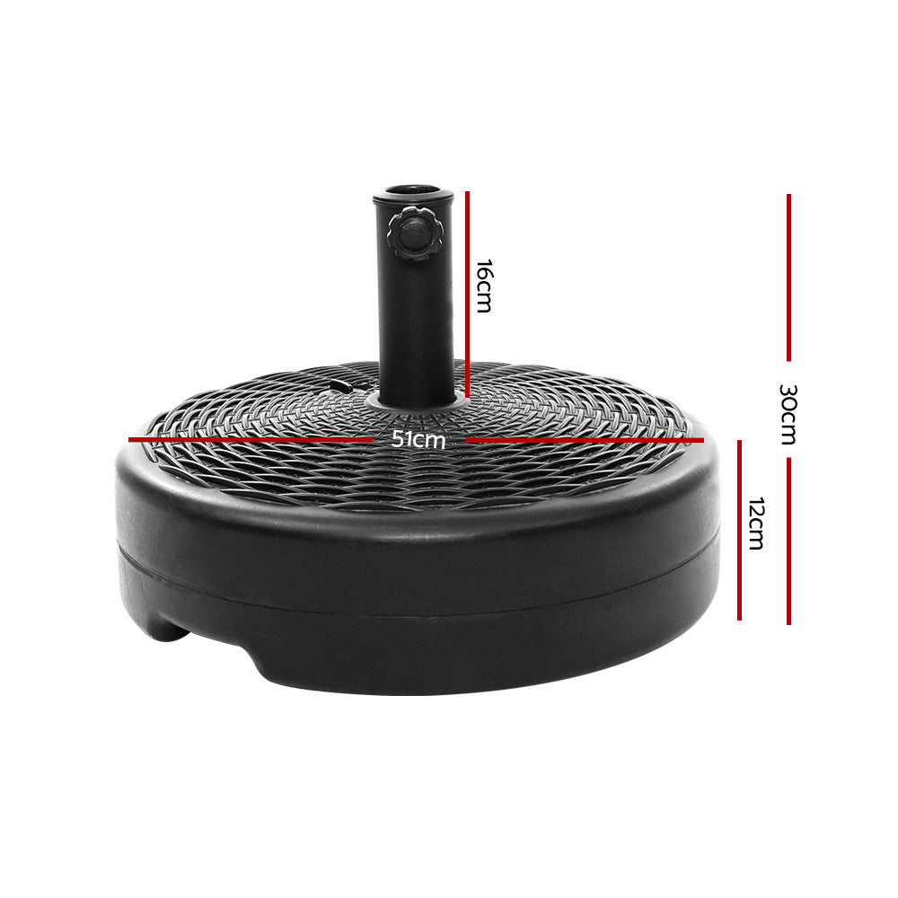 Instahut 51cm Outdoor Umbrella Base Round Stand, 23kg Water-Filled Stability - SuperSaverAU - view 2