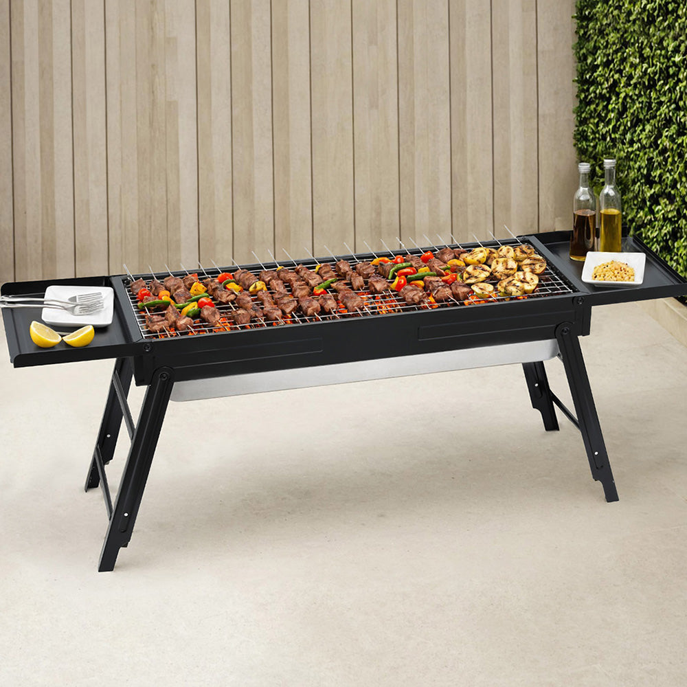 Grillz Foldable Charcoal BBQ Grill – Stainless Steel Rack