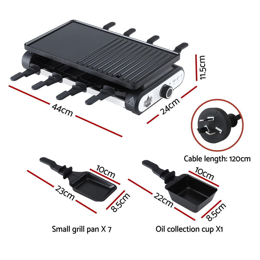 Grillz 1400W Electric BBQ Grill with 7 Pans, Non-Stick, Smokeless, 44cm x 24cm - SuperSaverAU - view 2