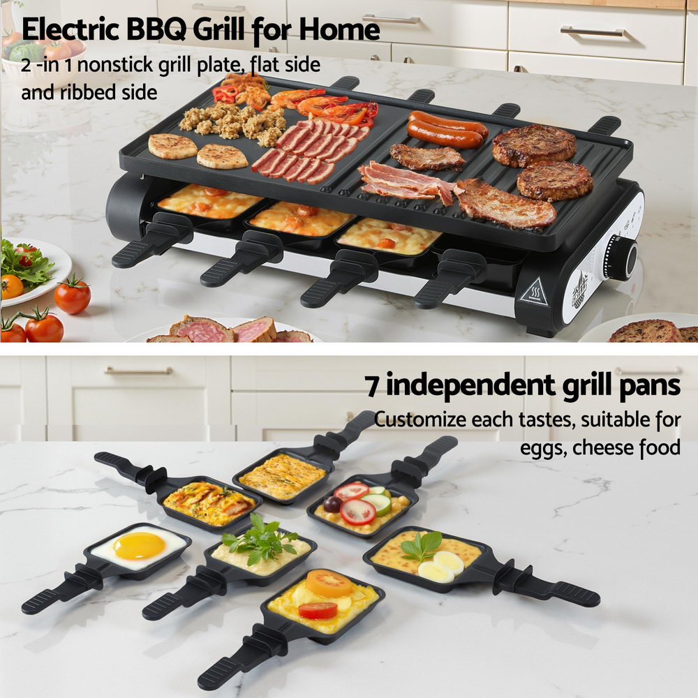 Grillz 1400W Electric BBQ Grill with 7 Pans, Non-Stick, Smokeless, 44cm x 24cm - SuperSaverAU - view 4