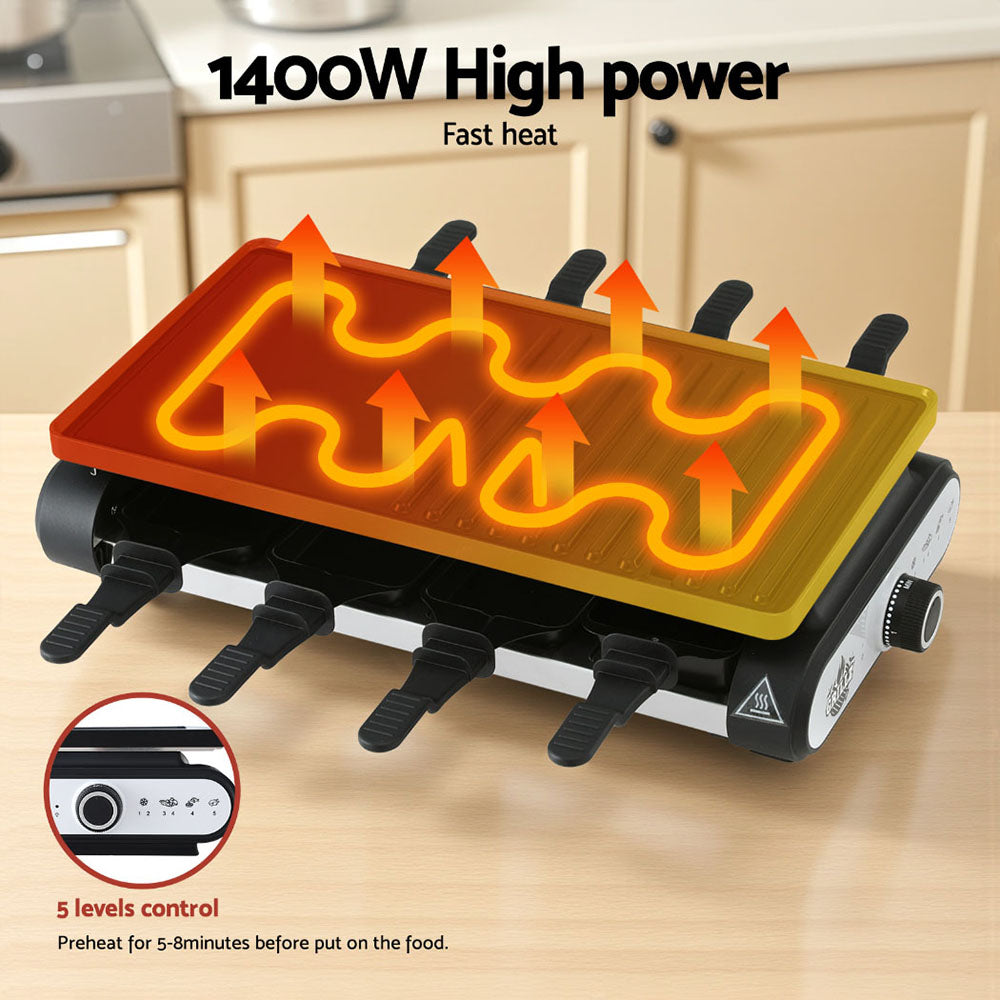 Grillz 1400W Electric BBQ Grill with 7 Pans, Non-Stick, Smokeless, 44cm x 24cm - SuperSaverAU - view 5