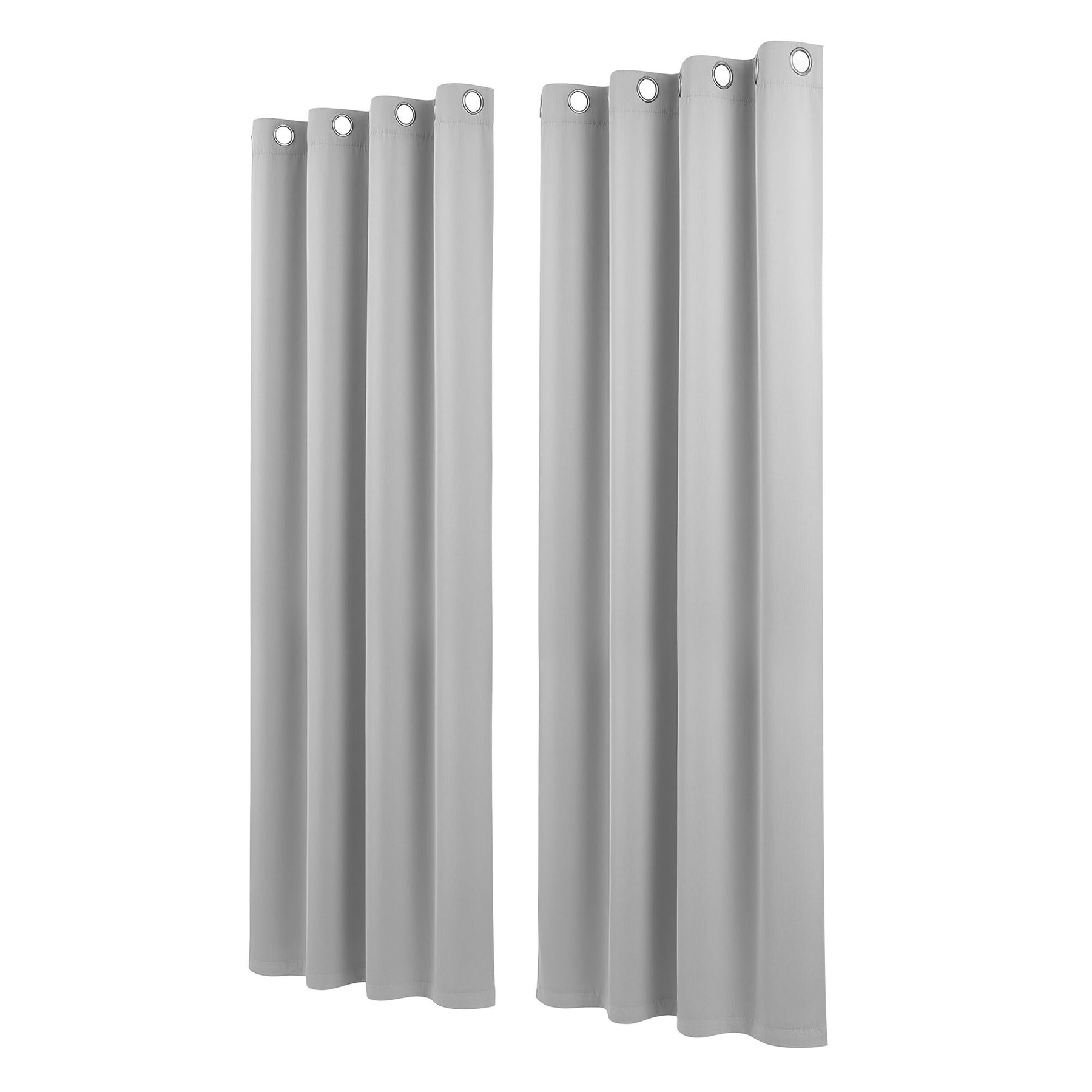 Artiss Blockout Eyelet Curtains – Grey 132 x 213cm 2 Panels, Thermal Insulated