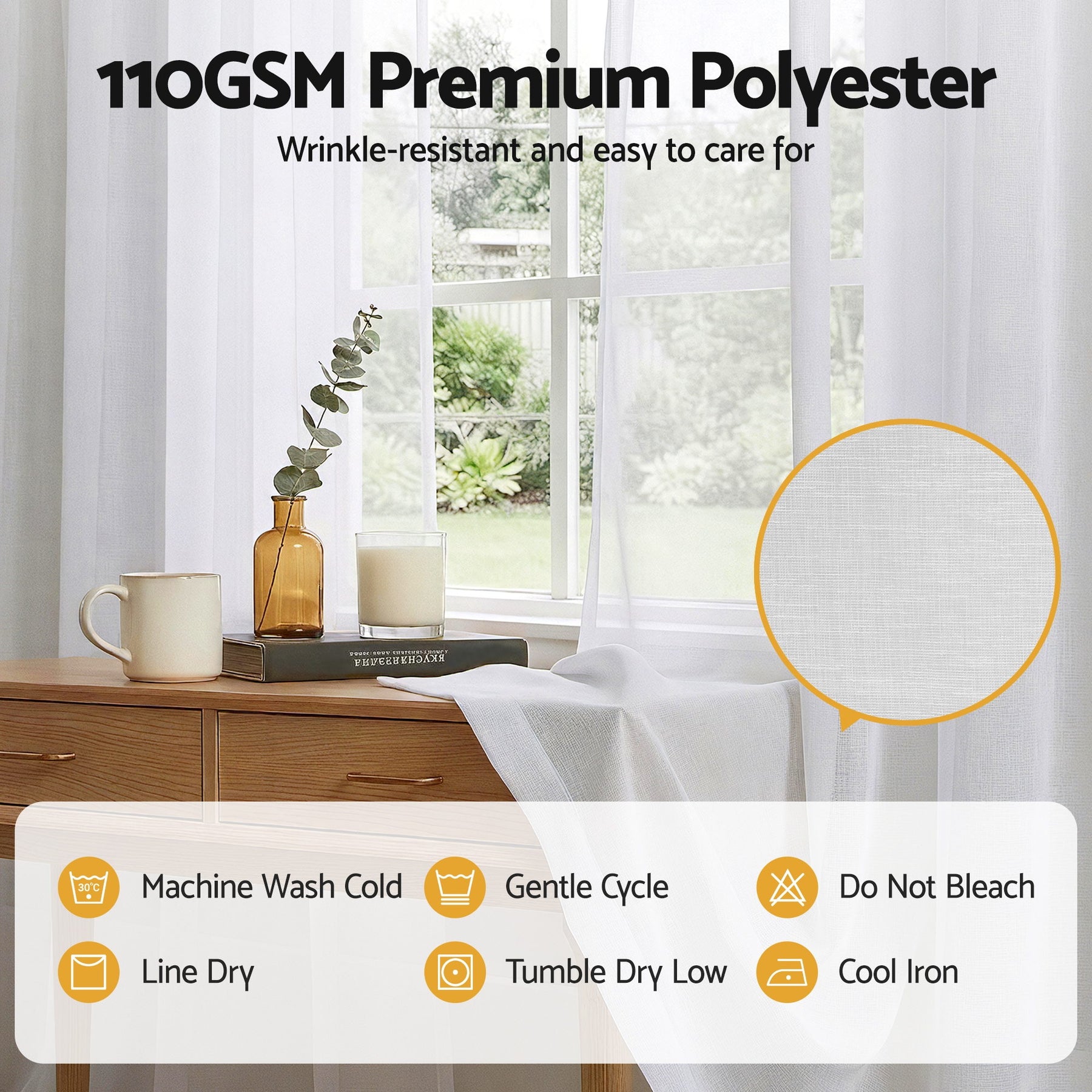 Artiss Blockout Curtains 2X 132x160cm Light Filtering Window Drapes Rod Pocket - SuperSaverAU - view 8