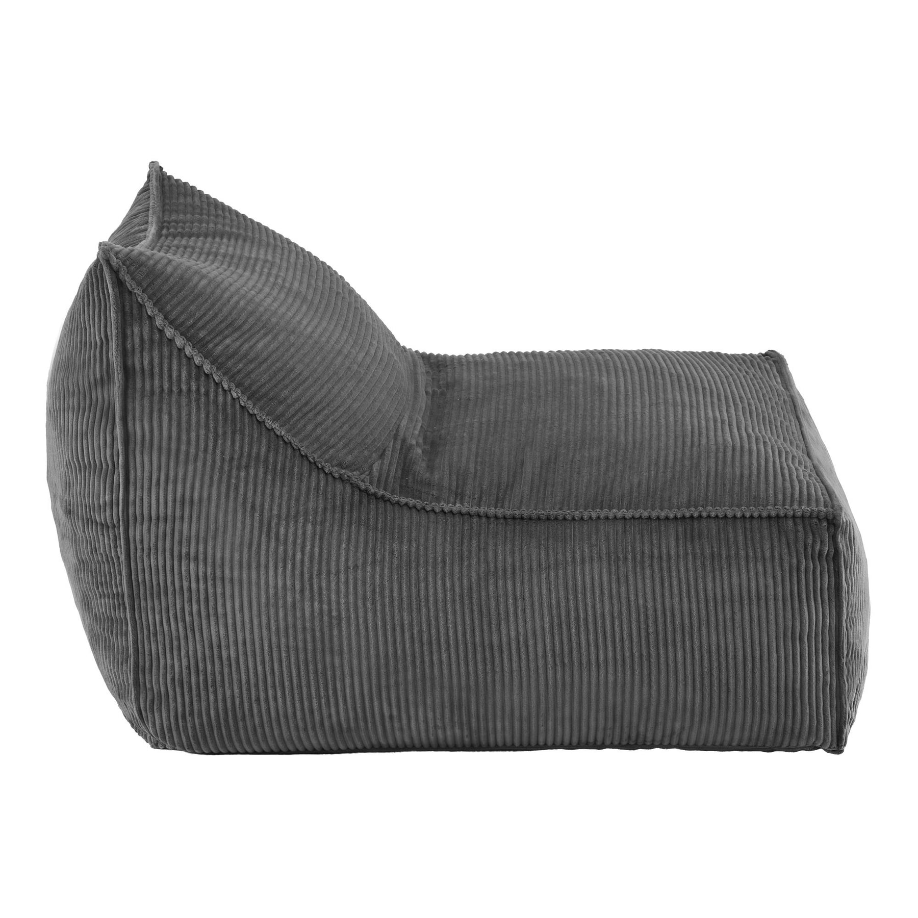 Artiss Corduroy L-Shaped Bean Bag Chair Cover - Grey