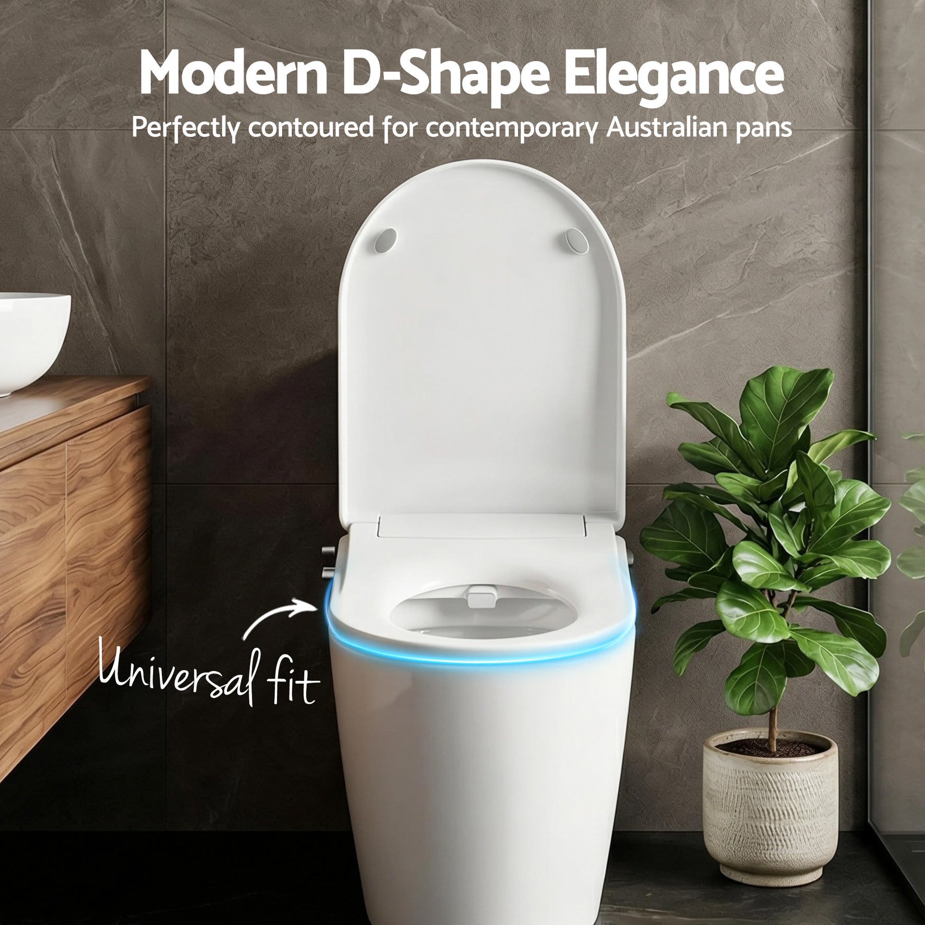 Cefito Non Electric Bidet Toilet Seat D-Shape Dual Nozzle Soft Close WaterMark DIY - SuperSaverAU - view 5