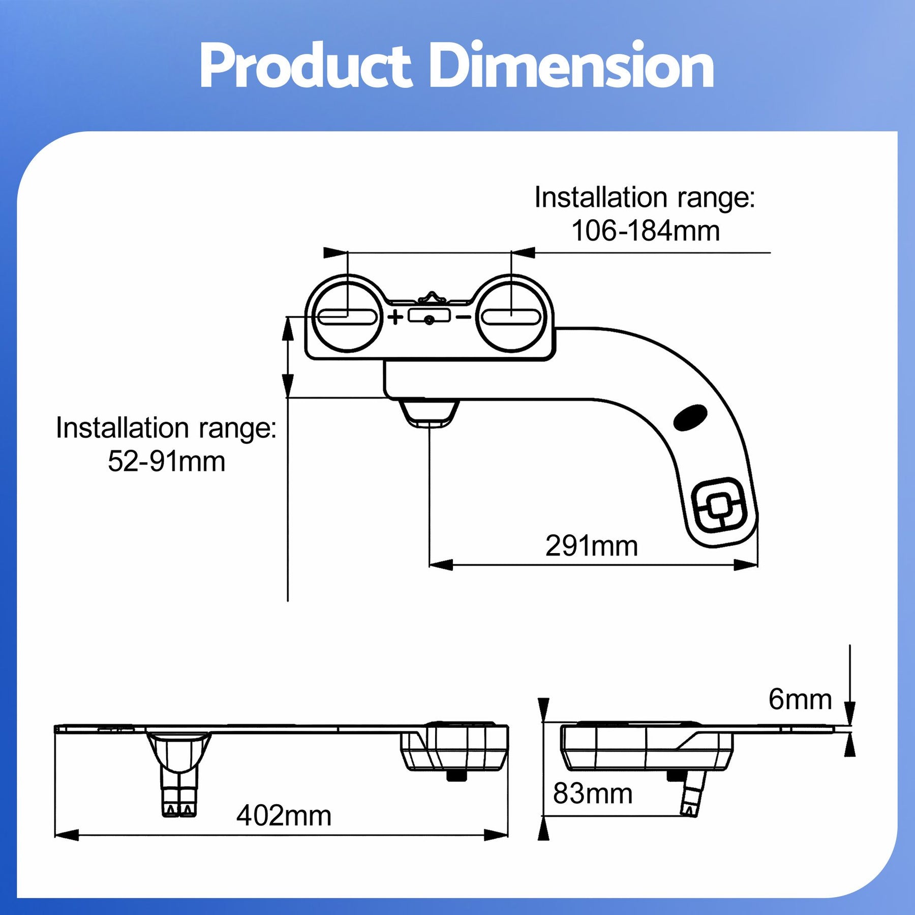 Cefito Ultra-Slim Bidet Attachment Detachable Bidet with Self-Cleaning Dual Nozzle Non-Electric Adjustable Water Pressure, Cold Water Toilet Bide - SuperSaverAU - view 3
