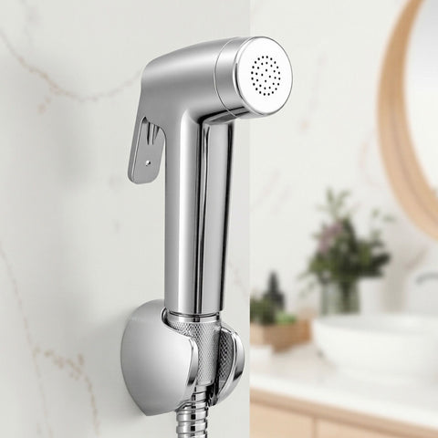 Cefito Handheld Bidet Sprayer for Toilet 1.5m Stainless Steel Hose Jet Spray for Feminine Wash Cloth Diaper Pet Bath Adjustable Pressure Bidet Attachment with G1/2 Valve Silver - SuperSaverAU - view 1