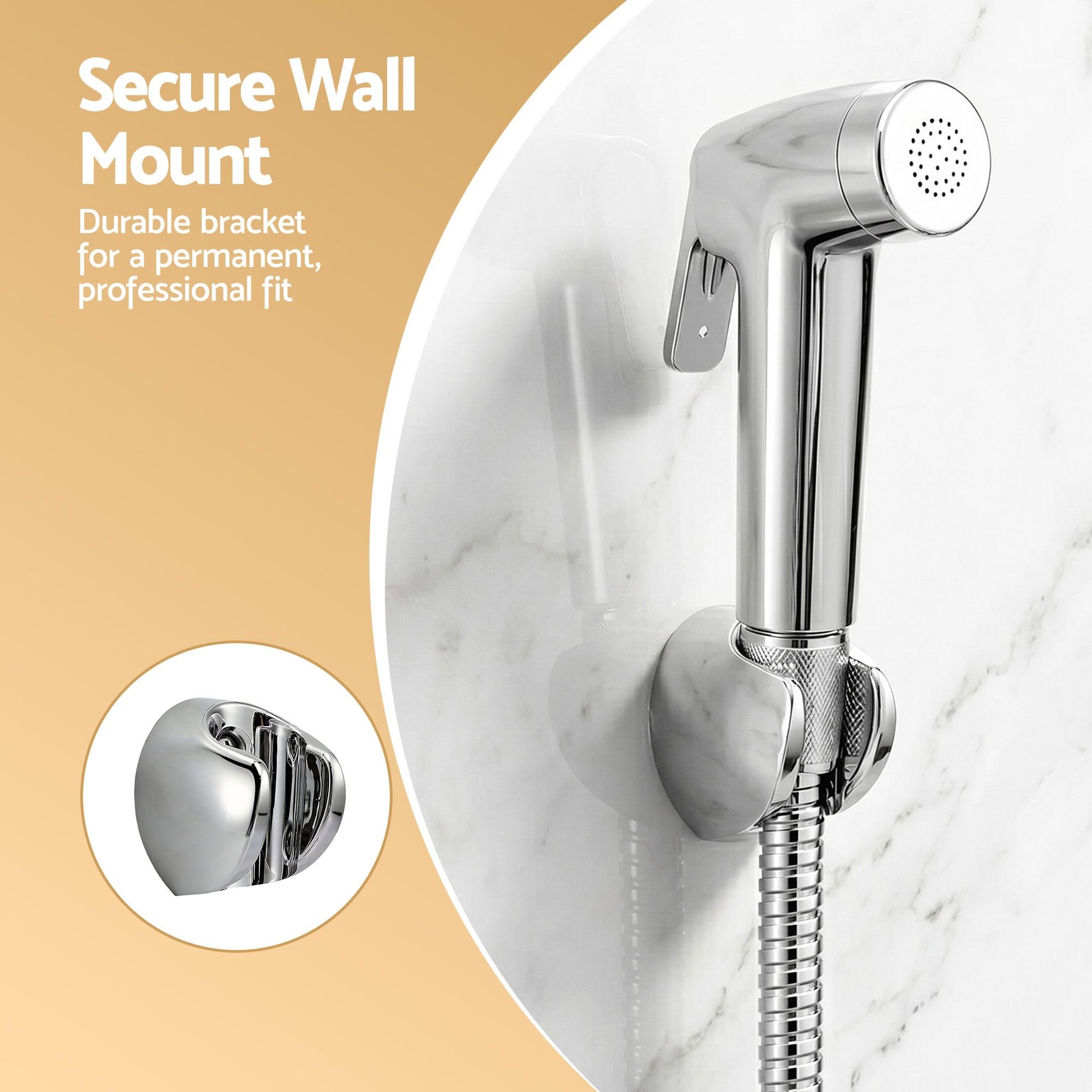 Cefito Handheld Bidet Sprayer for Toilet 1.5m Stainless Steel Hose Jet Spray for Feminine Wash Cloth Diaper Pet Bath Adjustable Pressure Bidet Attachment with G1/2 Valve Silver - SuperSaverAU - view 8