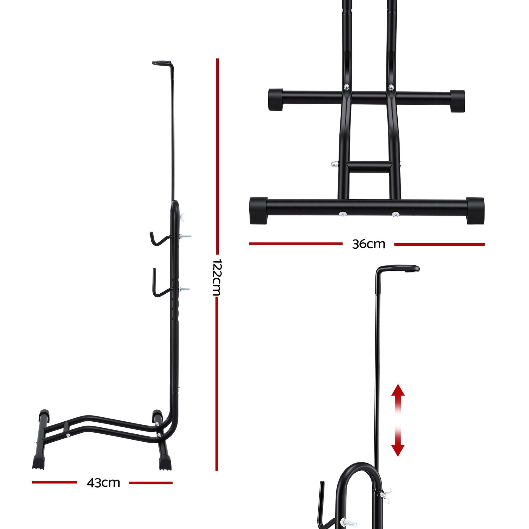 Weisshorn Black 4-in-1 Vertical Bike Stand with Adjustable Height