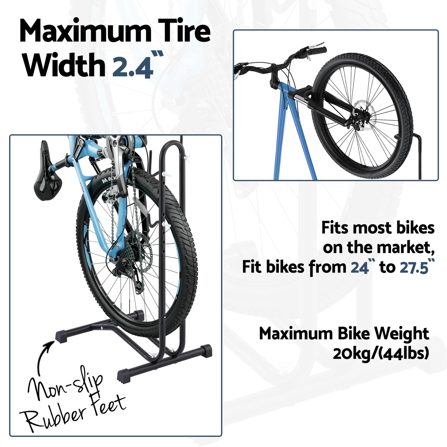 Weisshorn Black 4-in-1 Vertical Bike Stand with Adjustable Height