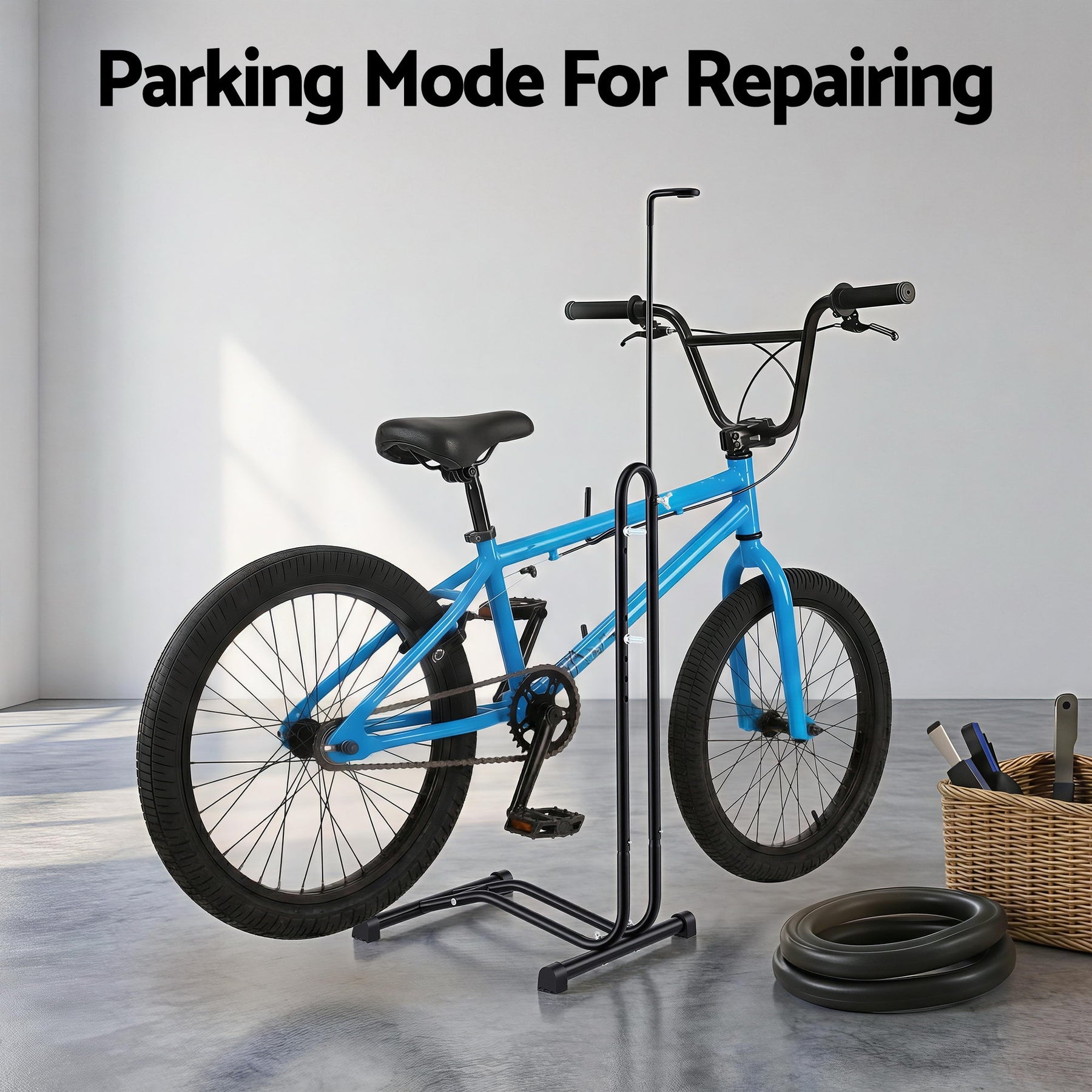 Weisshorn Black 4-in-1 Vertical Bike Stand with Adjustable Height