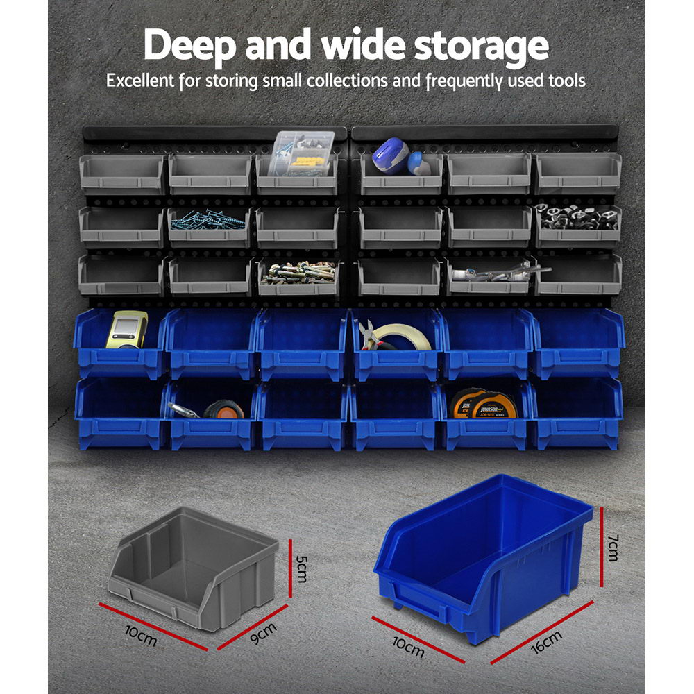 Giantz 30 Storage Bin Rack Wall Mounted - SuperSaverAU - view 3