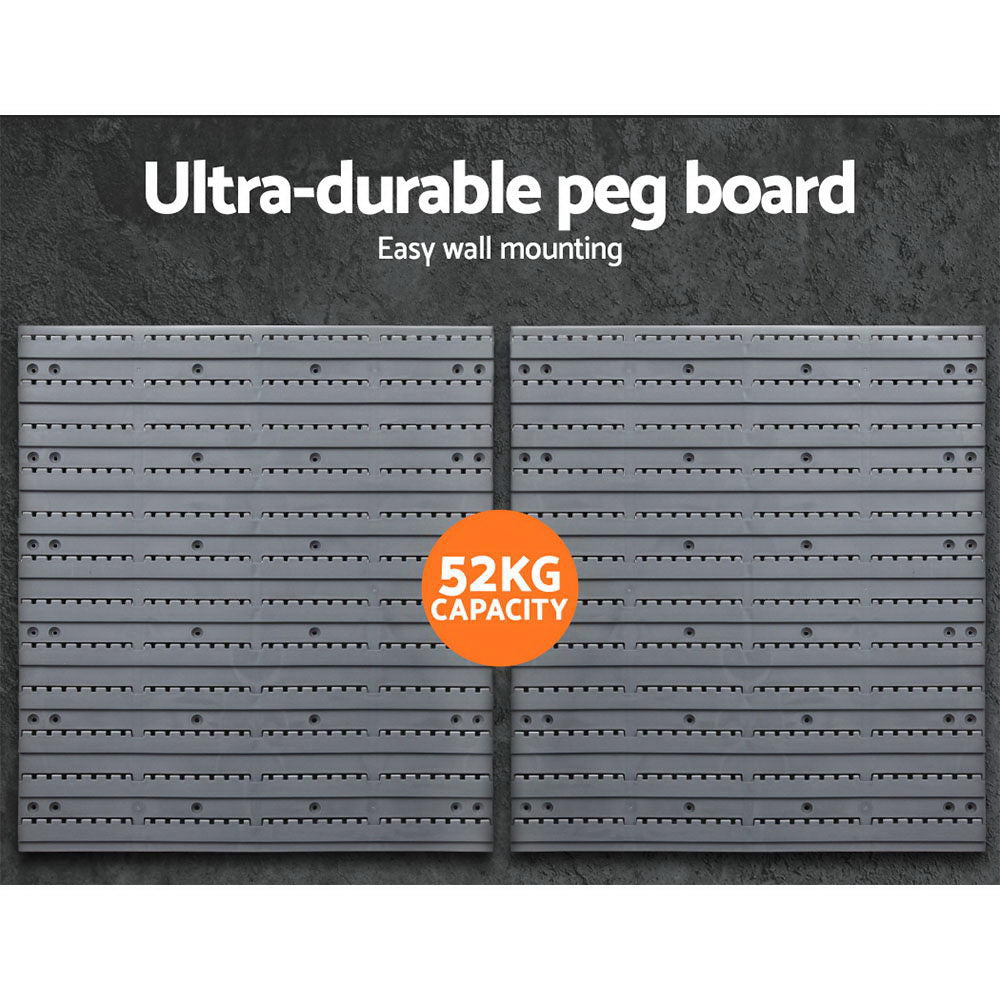 Giantz 44 Storage Bin Rack Wall Mounted Peg Board - SuperSaverAU - view 4