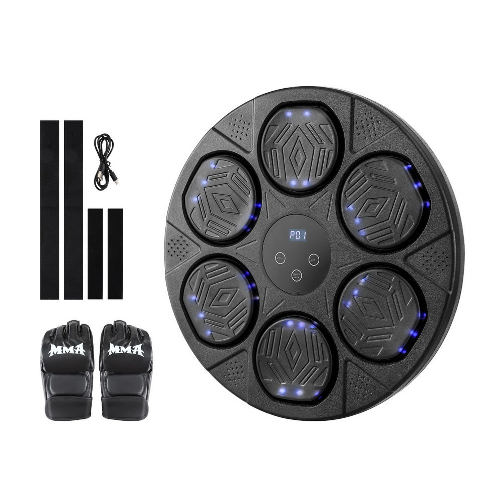 Everfit Boxing Machine Wall-Mounted with Bluetooth, LED Display & Gloves, D:40CM - SuperSaverAU - view 1