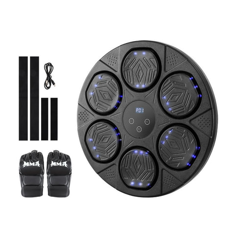 Everfit Boxing Machine Wall-Mounted with Bluetooth, LED Display & Gloves, D:40CM - SuperSaverAU - view 1
