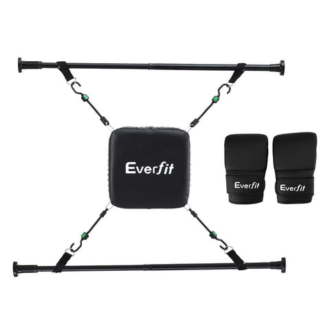 Everfit Doorway Punching Bag Adjustable Apartment Friendly with Boxing Gloves Black - SuperSaverAU - view 1