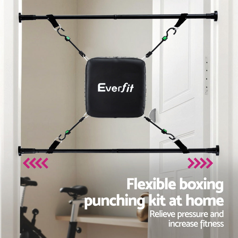 Everfit Doorway Punching Bag Adjustable Apartment Friendly with Boxing Gloves Black - SuperSaverAU - view 5